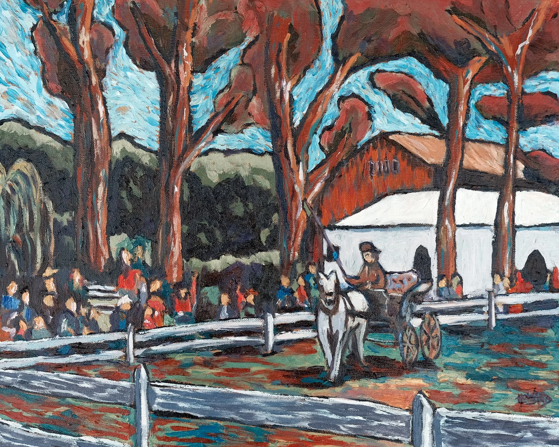 The Victory Lap, Carriage Classic – 16x20 Villa Louis Oil Painting