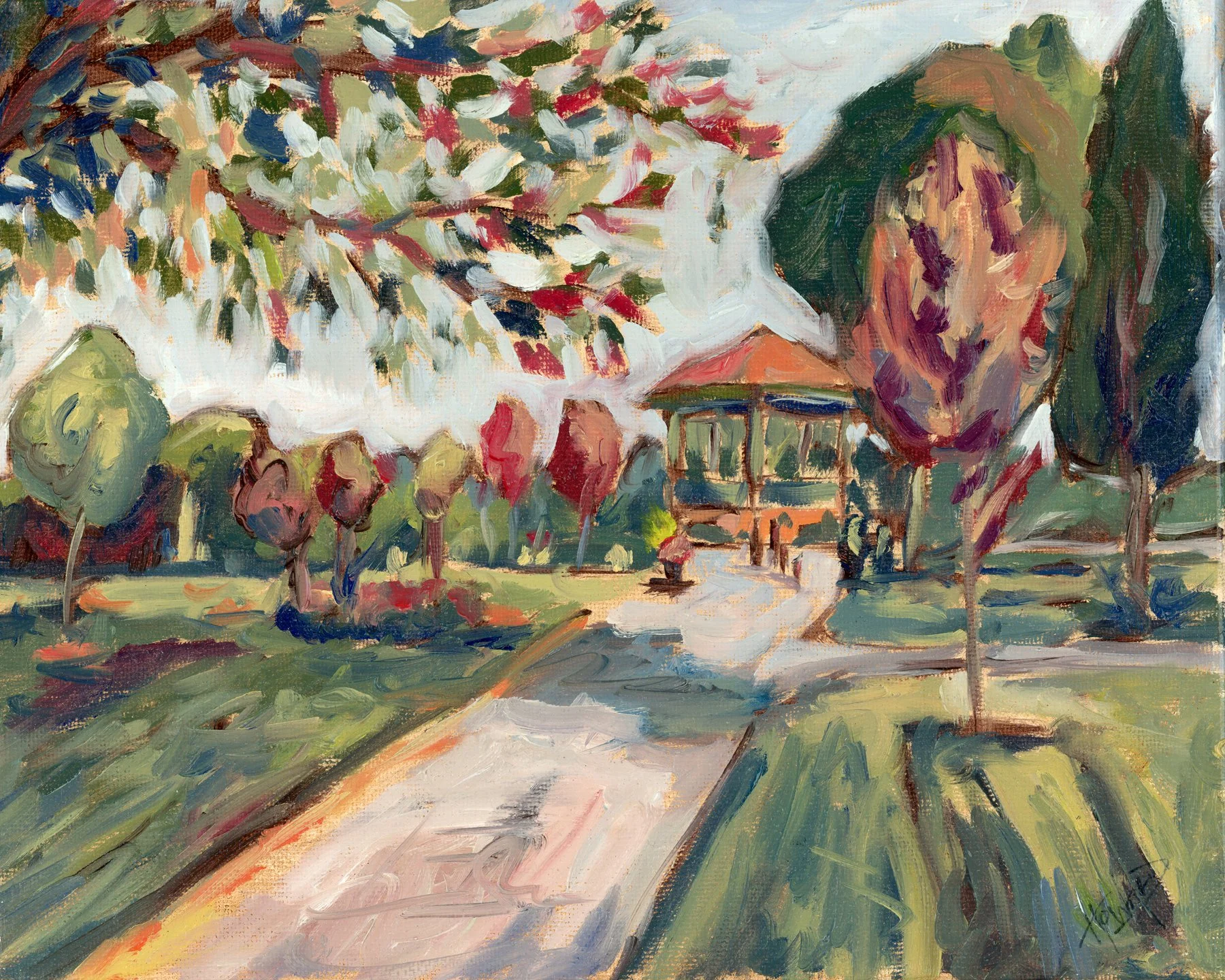 Last Walk with My Mum, West Park, Goole – 8x10 Oil Painting