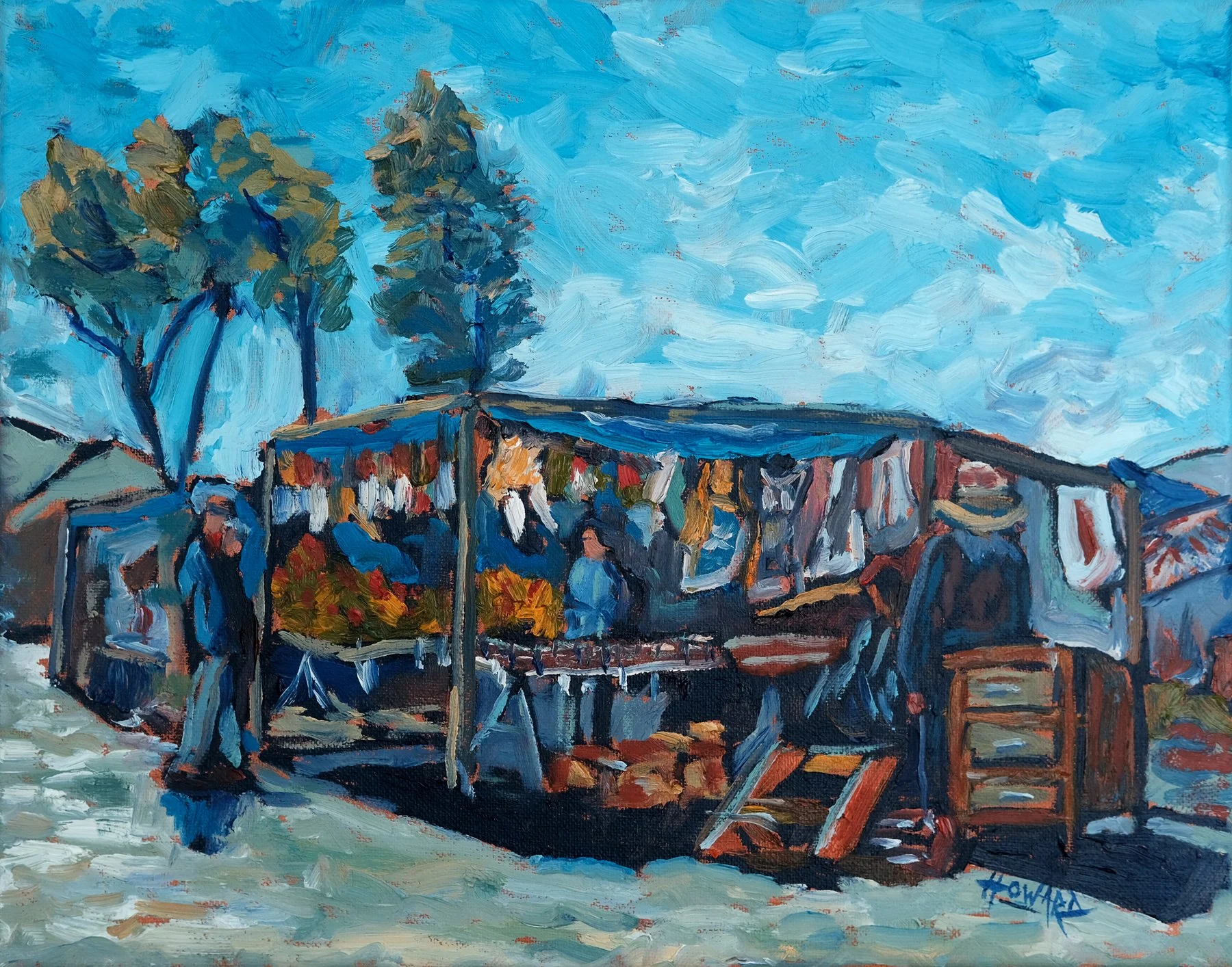 Viroqua Farmers Market II – 11x14 Amish Vendor Wisconsin Oil Painting