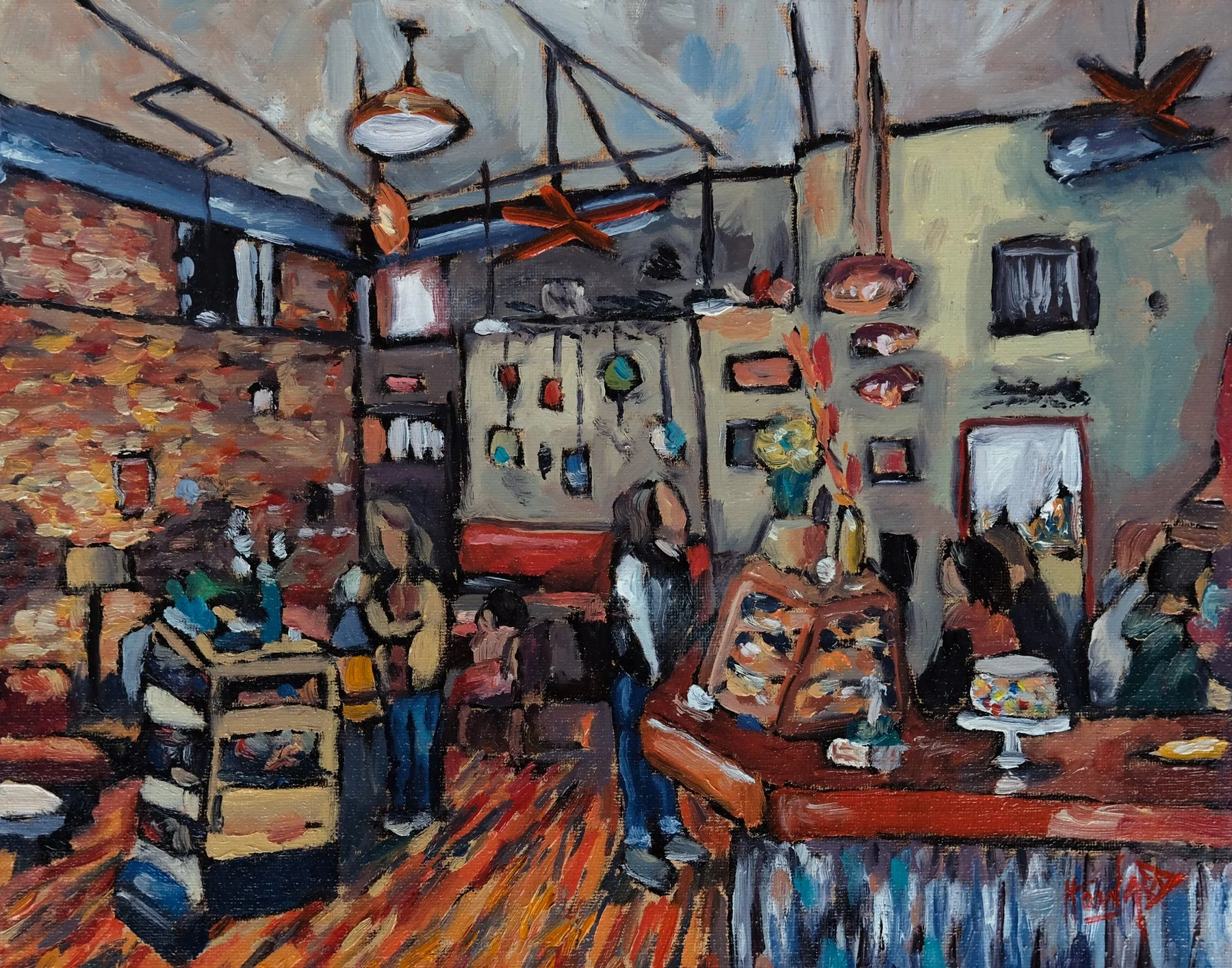 Let's Shine Coffee, Hillsboro, Wisconsin – 11x14 Coffee Shop Oil Painting