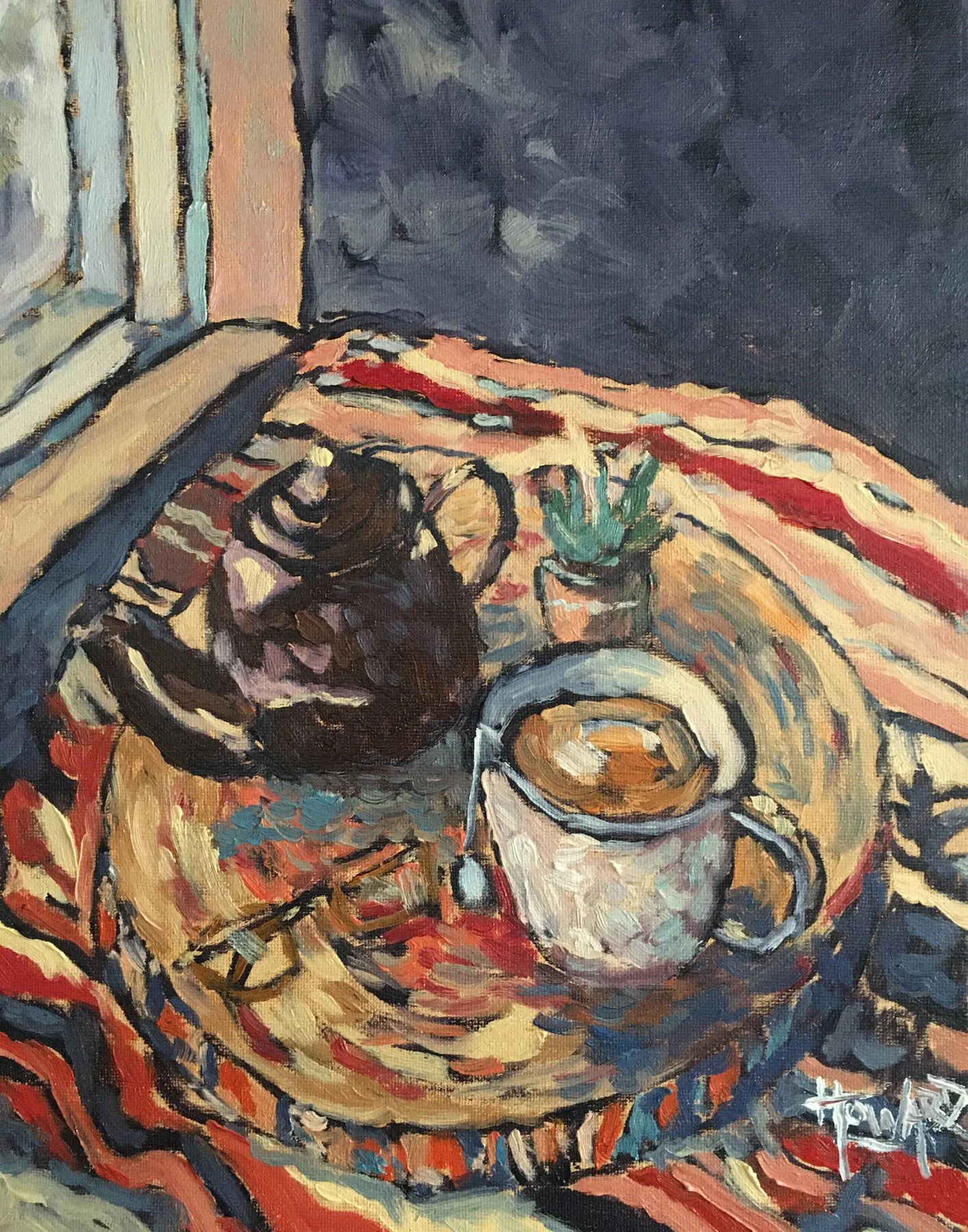 Afternoon Tea – 11x14 Matisse-Inspired Still Life Oil Painting