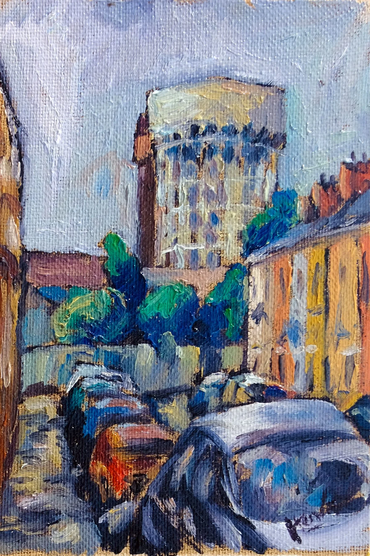 The Salt and Pepper Pots, Goole, England – 4x6 Landmark Oil Painting