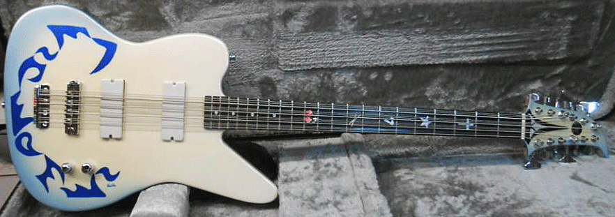 The Klingon glyphs read "Twelve" and were hand painted by Odell's mother. The bass is nicknamed "BoP".