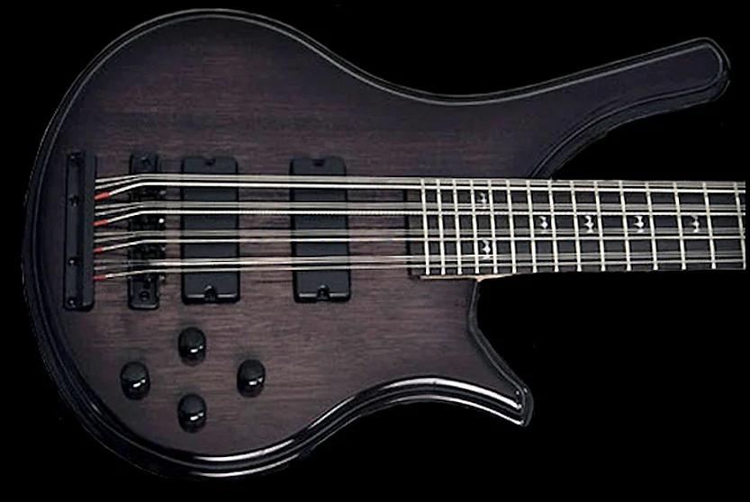 Galveston 12-string bass with the Type 2 body in the Transparent Black finish