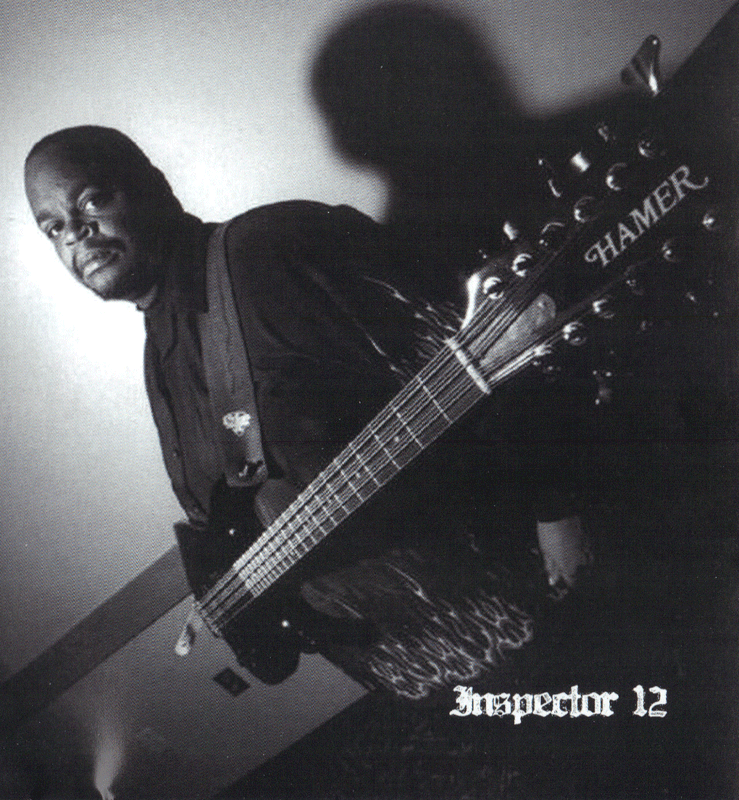 Odell “Inspector 12” Robinson of Judge Unger and his Hamer CH-12 12-string bass.