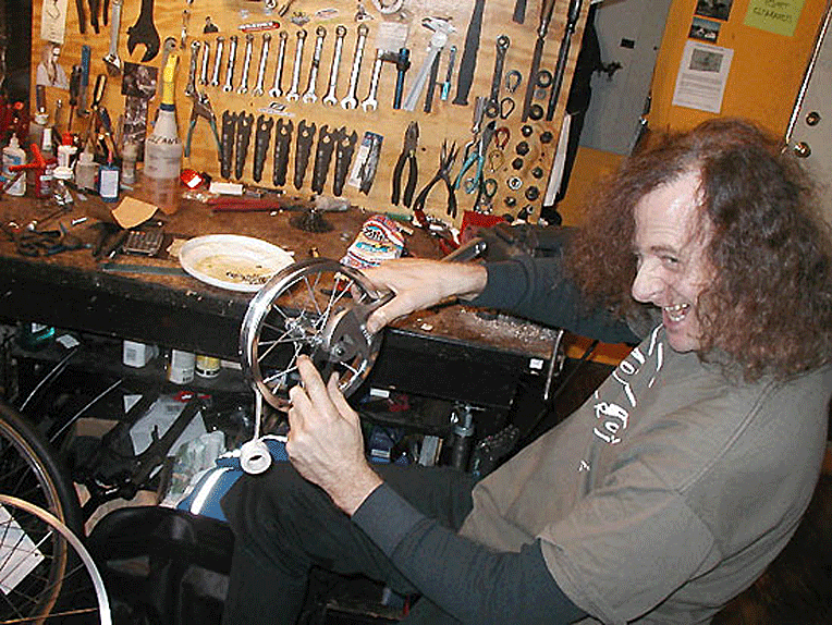 Steve doing maniacal things in his hidden workshop.