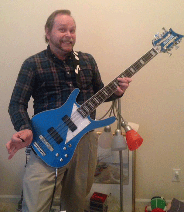 Brent received an early Valentine’s Day / Birthday gift of a Musicvox MI-5 12-string bass.