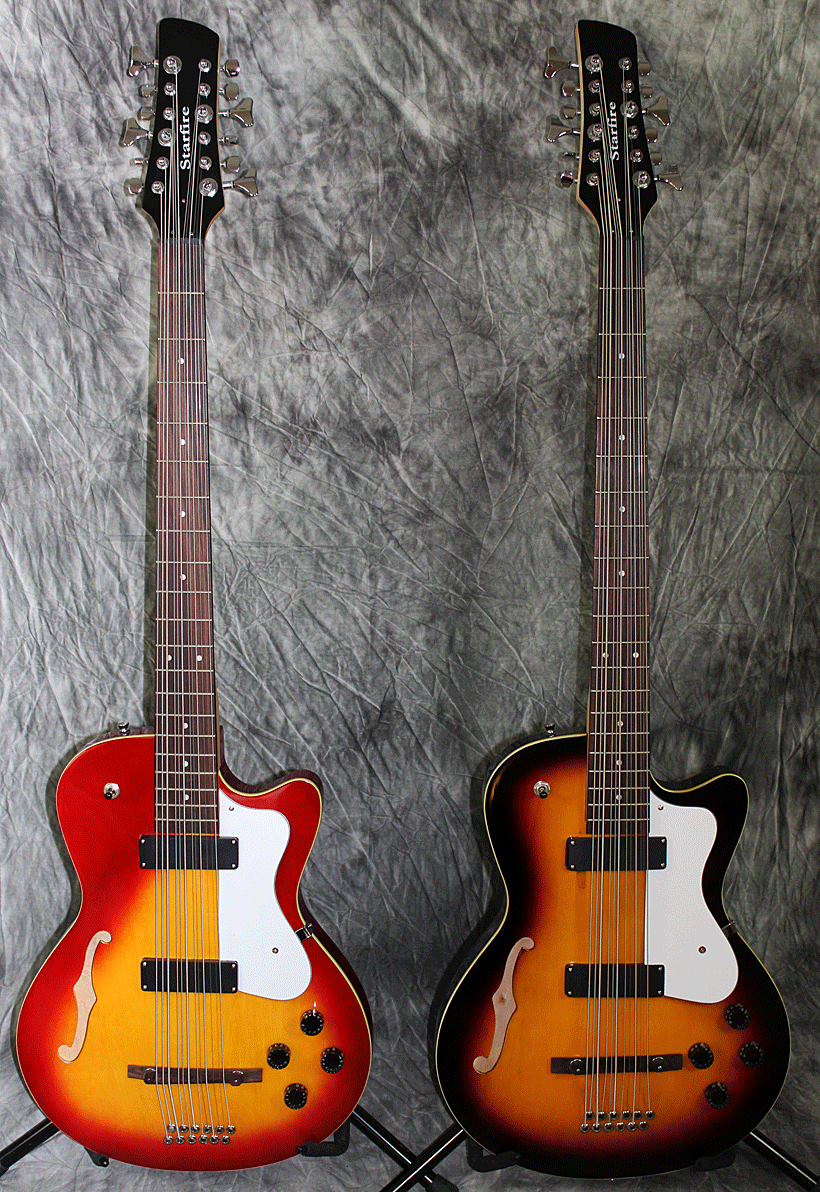 Starfire 12-string basses in the Sunburst and Tobacco Sunburst finishes.