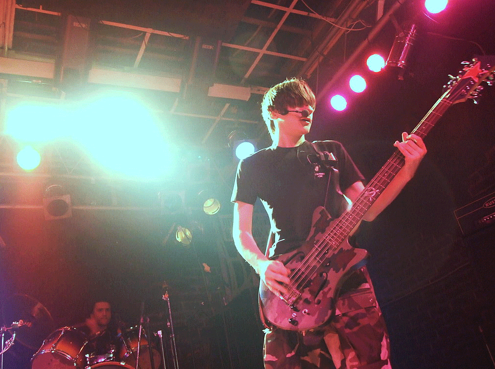 Alexey “Evil Alex” Berezin on stage in Moscow, Russia with a custom Shamray 12-string bass.
