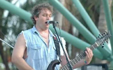 Mark Herndon and his Dean Rhapsody 12-string bass.