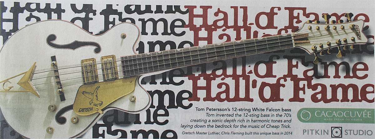 2014 Gretsch White Falcon 12-string bass, built by Gretsch master luthier Chris Fleming.
