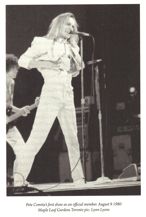 Pete Comita’s first show as an official member of Cheap Trick, August 9, 1980 at Maple Leaf Gardens in Toronto, Ontario, Canada.