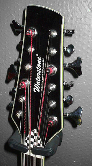 The truss rod cover is also the checkerboard pattern.