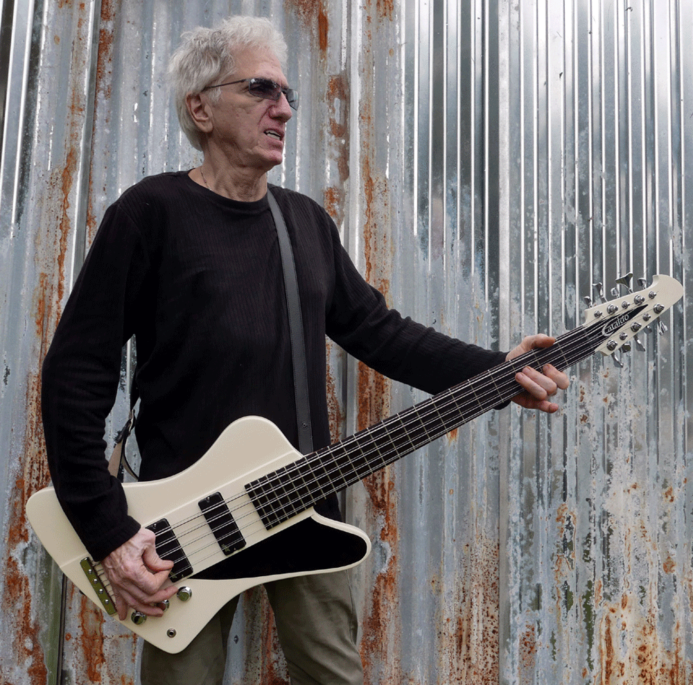 Carlo Patti of Cataldo Basses and a 10-string Cataldo custom bass.
