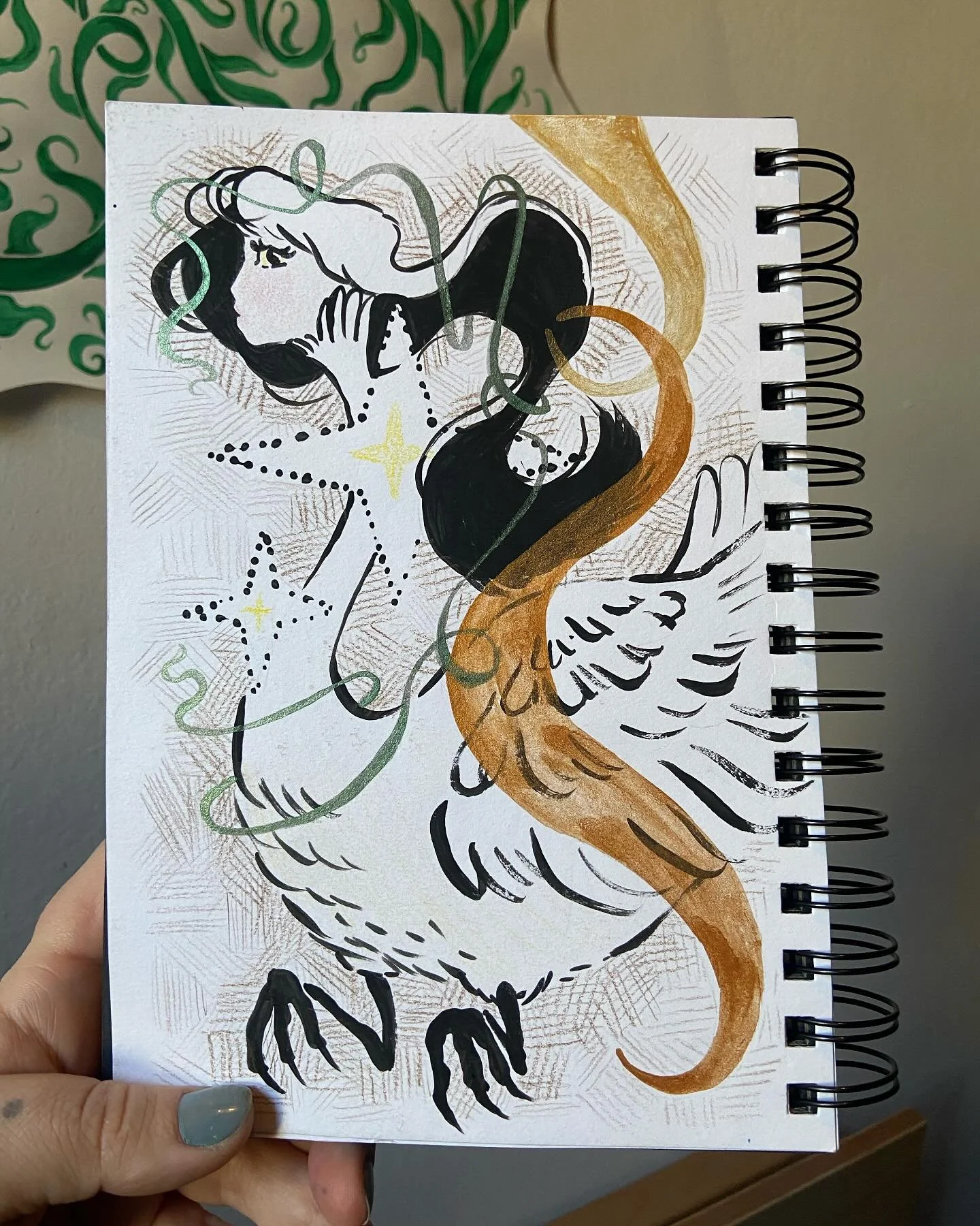 More freehand sketchbook 🎀🕊️✨

#sketchbook #mixedmediaart #sketchbookpage