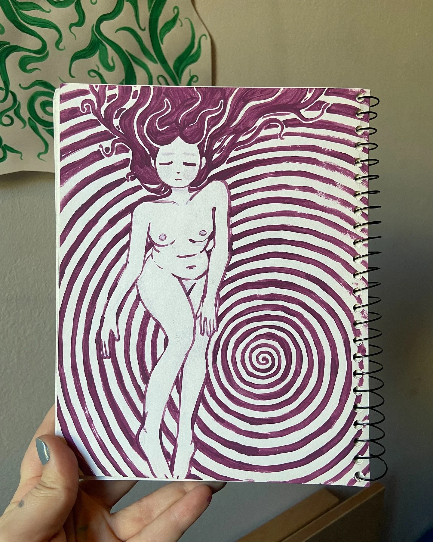 🌀 #freehand #freehandpainting #sketchbook #acrylicpainting #mixedmediaart