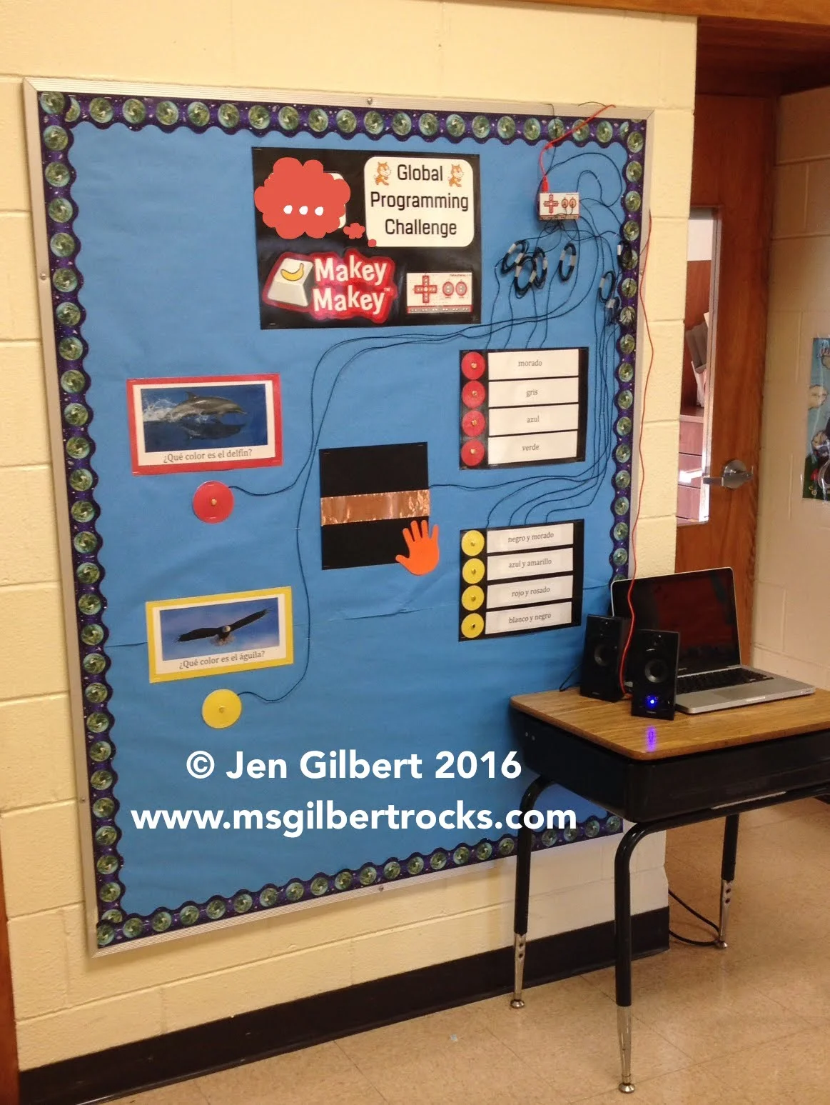 Global Programming Challenge wall with Makey Makey (Fall 2016)