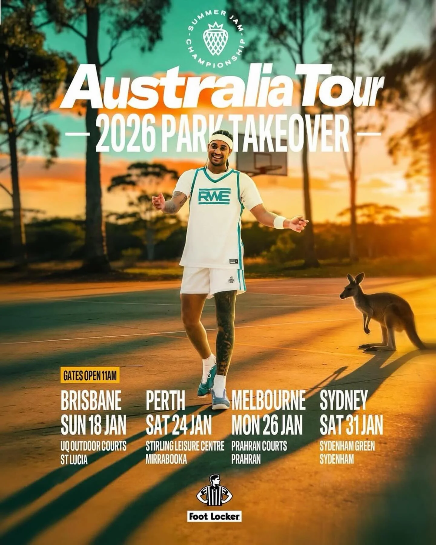 Australia&rsquo;s ultimate celebration of basketball culture is going national. Ahead of its 14th Championship edition in St Kilda (20&ndash;22 Feb), Summer Jam is hitting the road with the Summer Jam Tour - bringing streetball, music, fashion and co