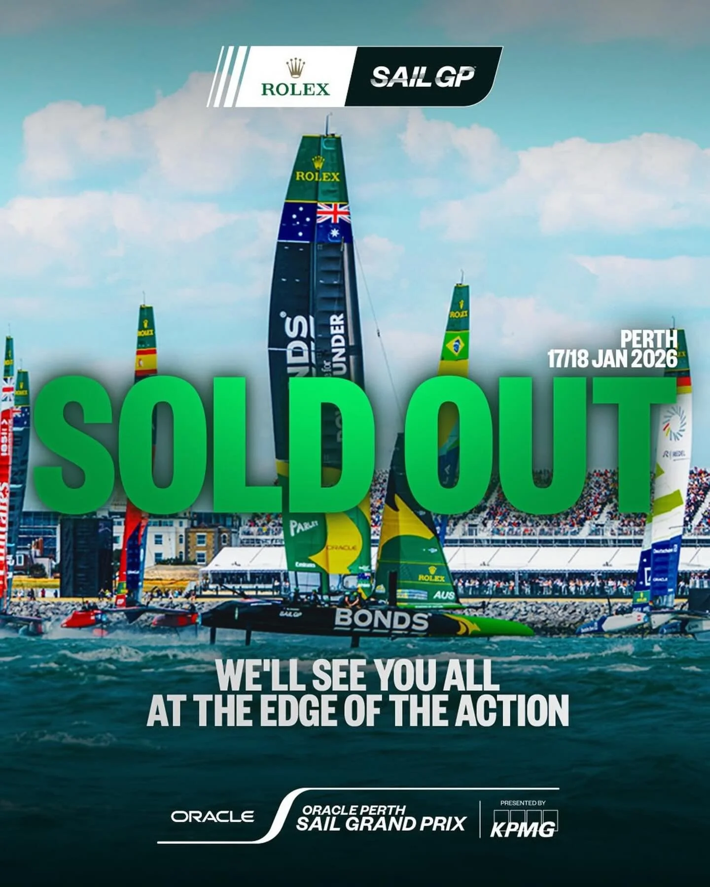@sailgp Perth is officially sold out! 💥 It&rsquo;s going to be a cracking start to the season!