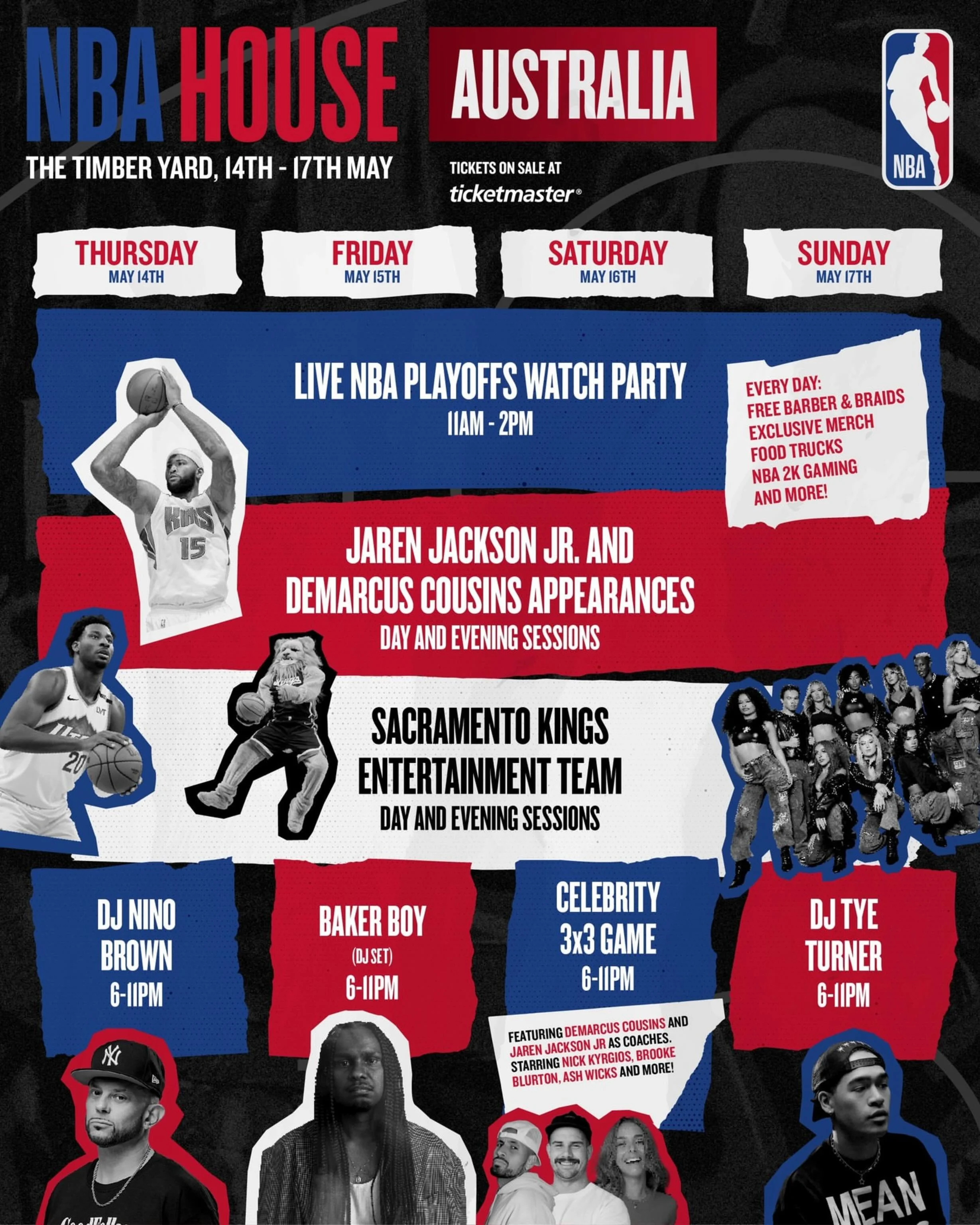 Australia&rsquo;s first-ever NBA House Australia is landing in Melbourne NEXT WEEK!  From Thursday 14 - Sunday 17 May, The Timber Yard will be transformed into a large-scale basketball, entertainment and culture destination in celebration of the 2026