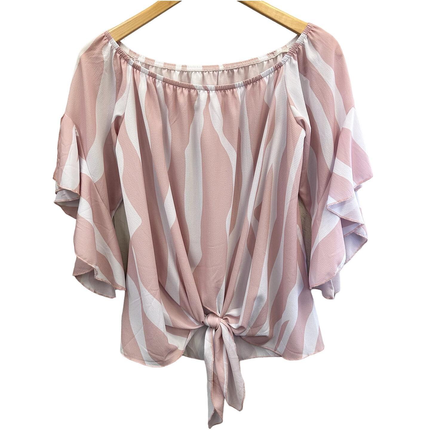 Pink & White Shirt, Size Large, $12.95