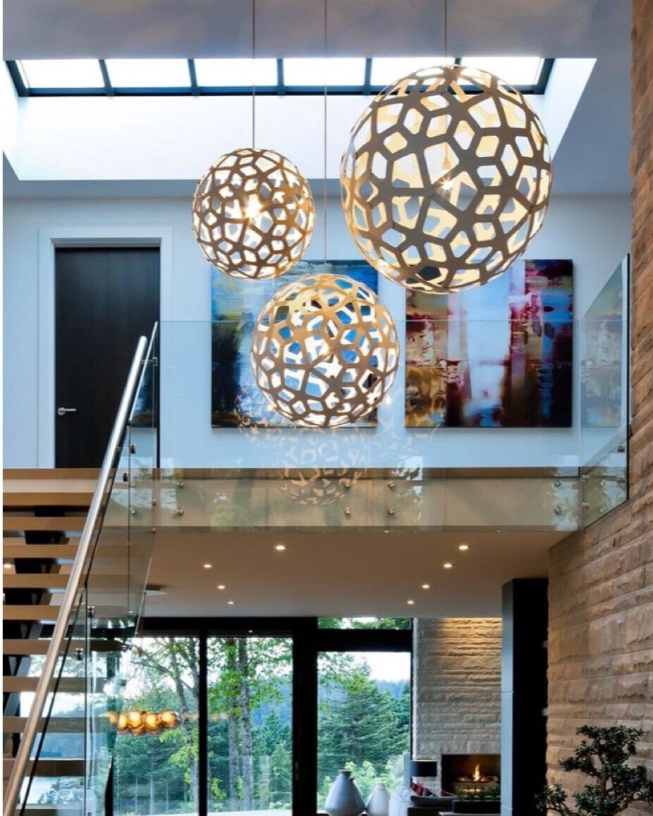 A cluster of David Trudbridge  Coral  Light pendants Image sourced from  www.davidtrubridge.com