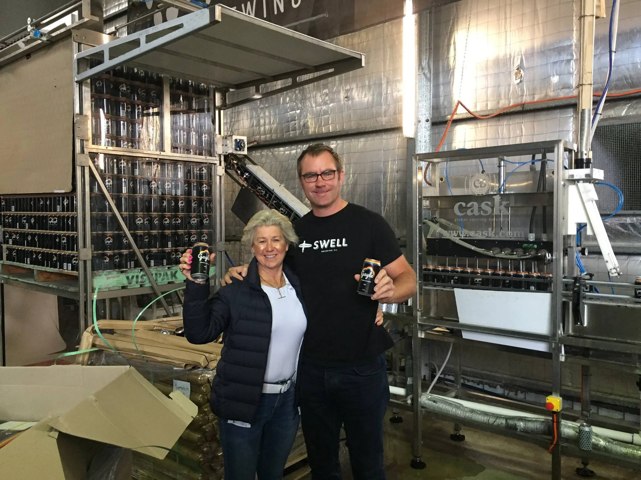 Founder Virginia Buckworth and Brewmaster Dan Wright from Swell Brewing Co. (left to right)