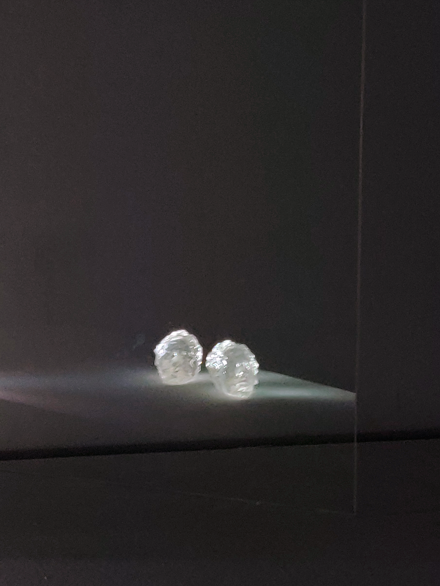 After pepper, resin and glass, varying dimensions, 2019 (see video on the left)