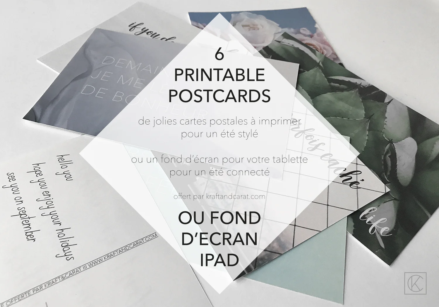 de belles cartes postales d'été à imprimer