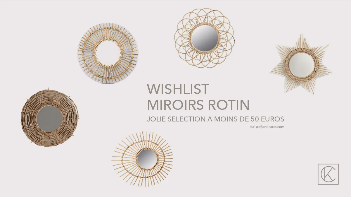 miroirs en rotin jolis et pas cher