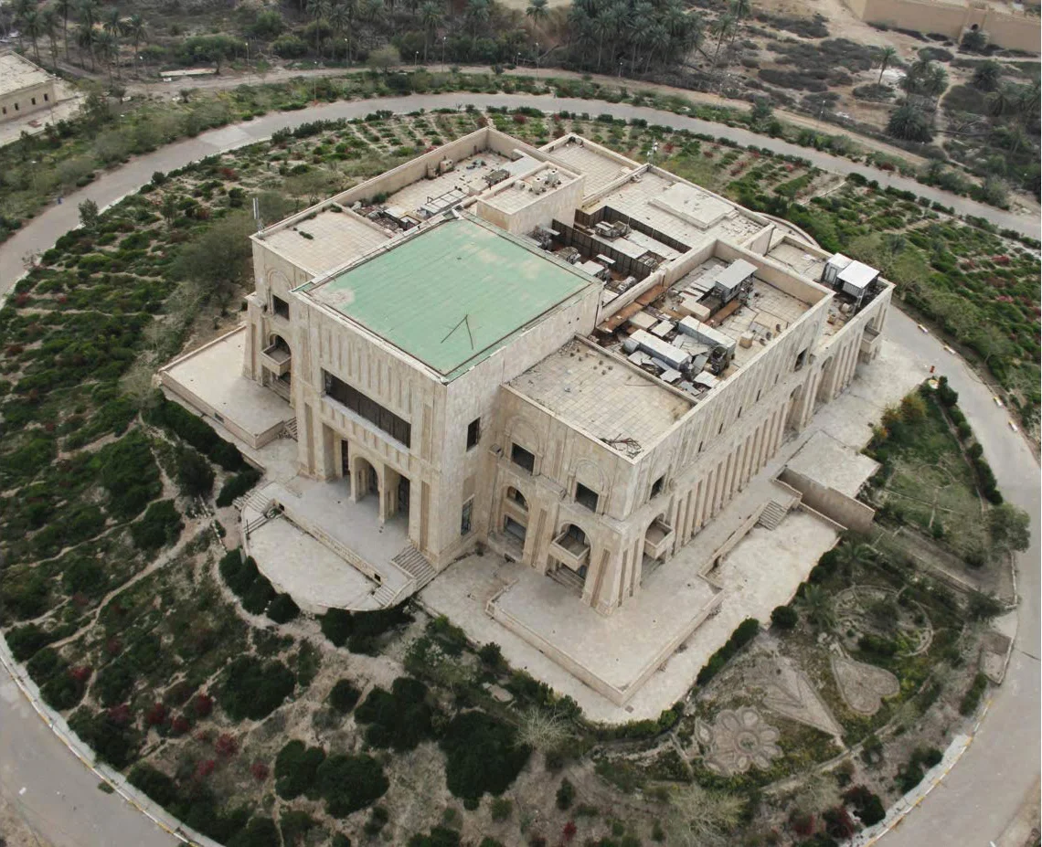 palais de Saddam Hussein en Irak, inspiré d’un palais babylonien disparu