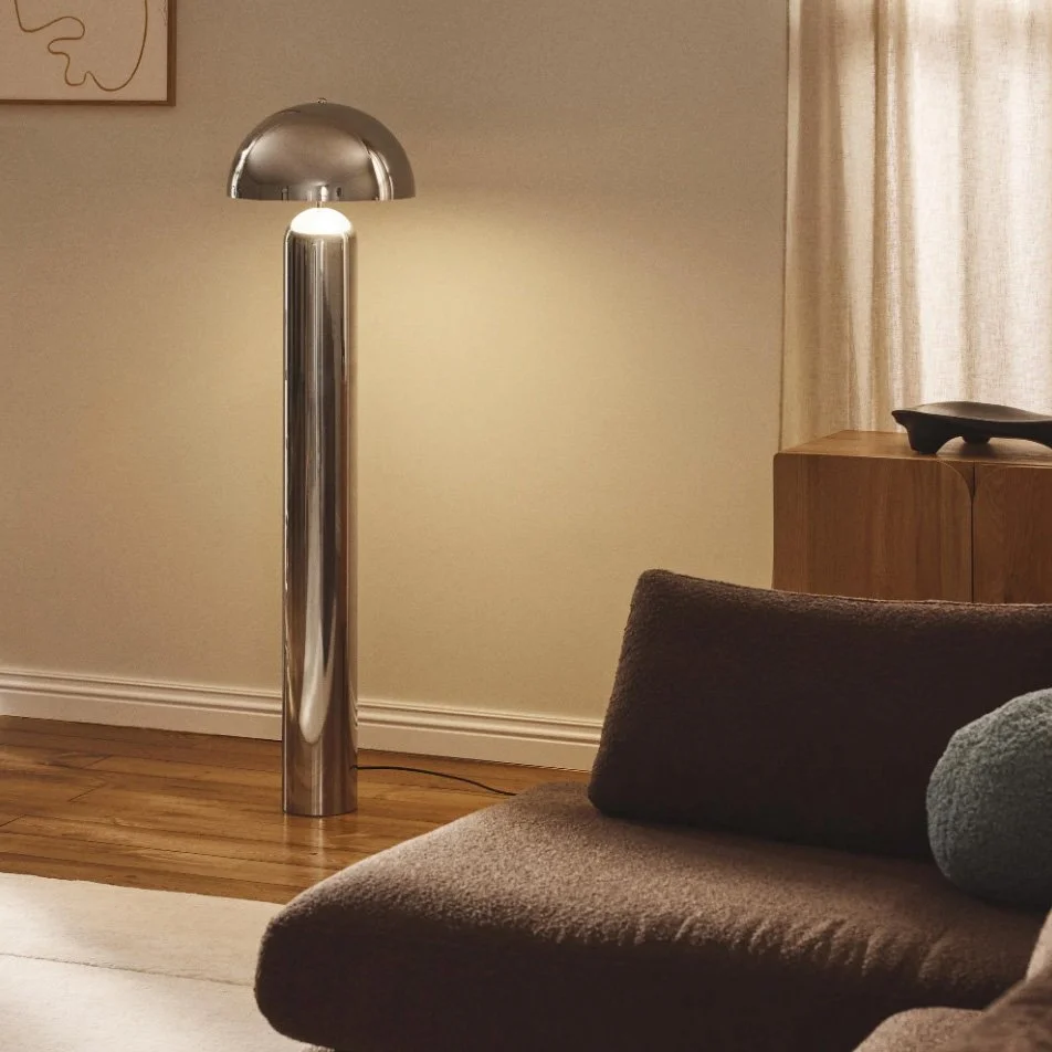 Chrome Mushroom Floor Lamps: 4 Statement Lamps for a 70s-Inspired Interior