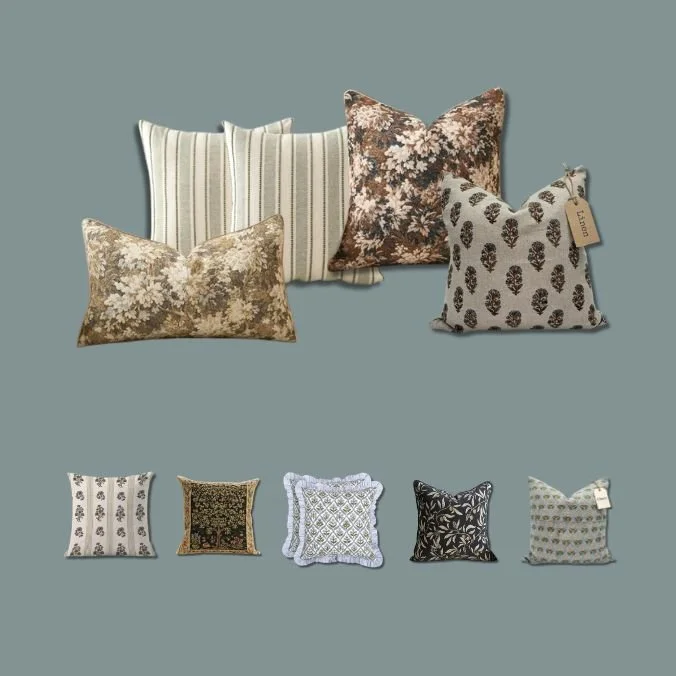 The Old-World Edit: How to Style Vintage Tapestry &amp; Block Print Decorative Pillows (Amazon Finds)