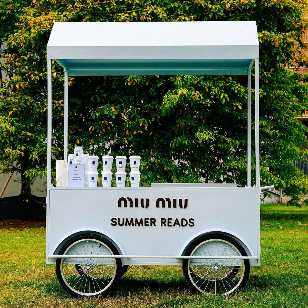 miu miu summer reads coffee cart Hong Kong 