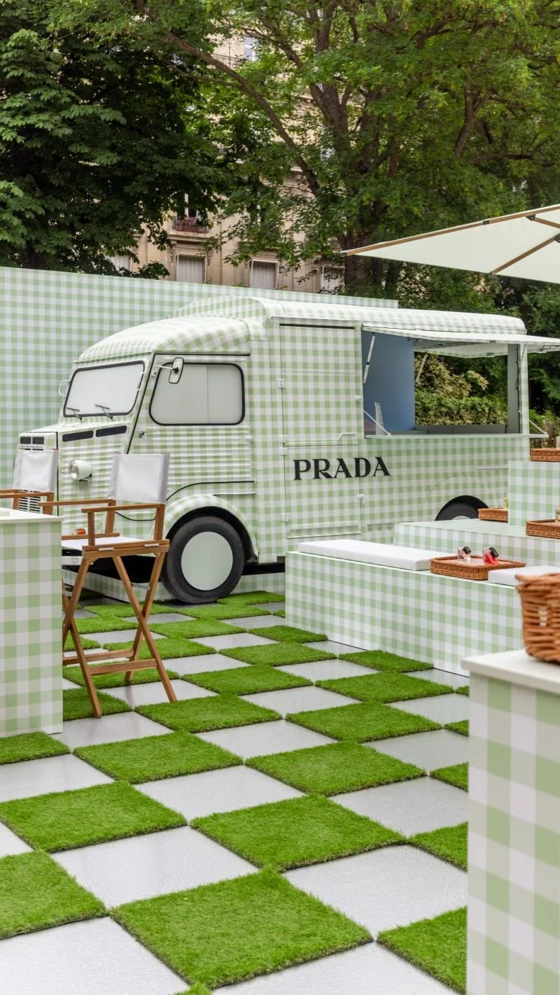 Prada picnic outdoor brand activation, Paris