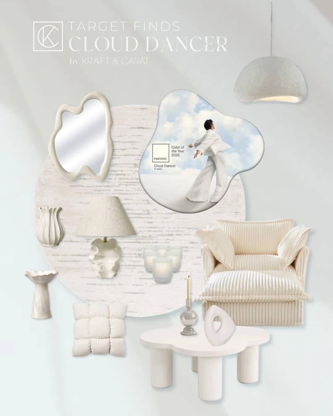 Pantone 2026 Cloud Dancer: Neutral Target Home Decor Edit
