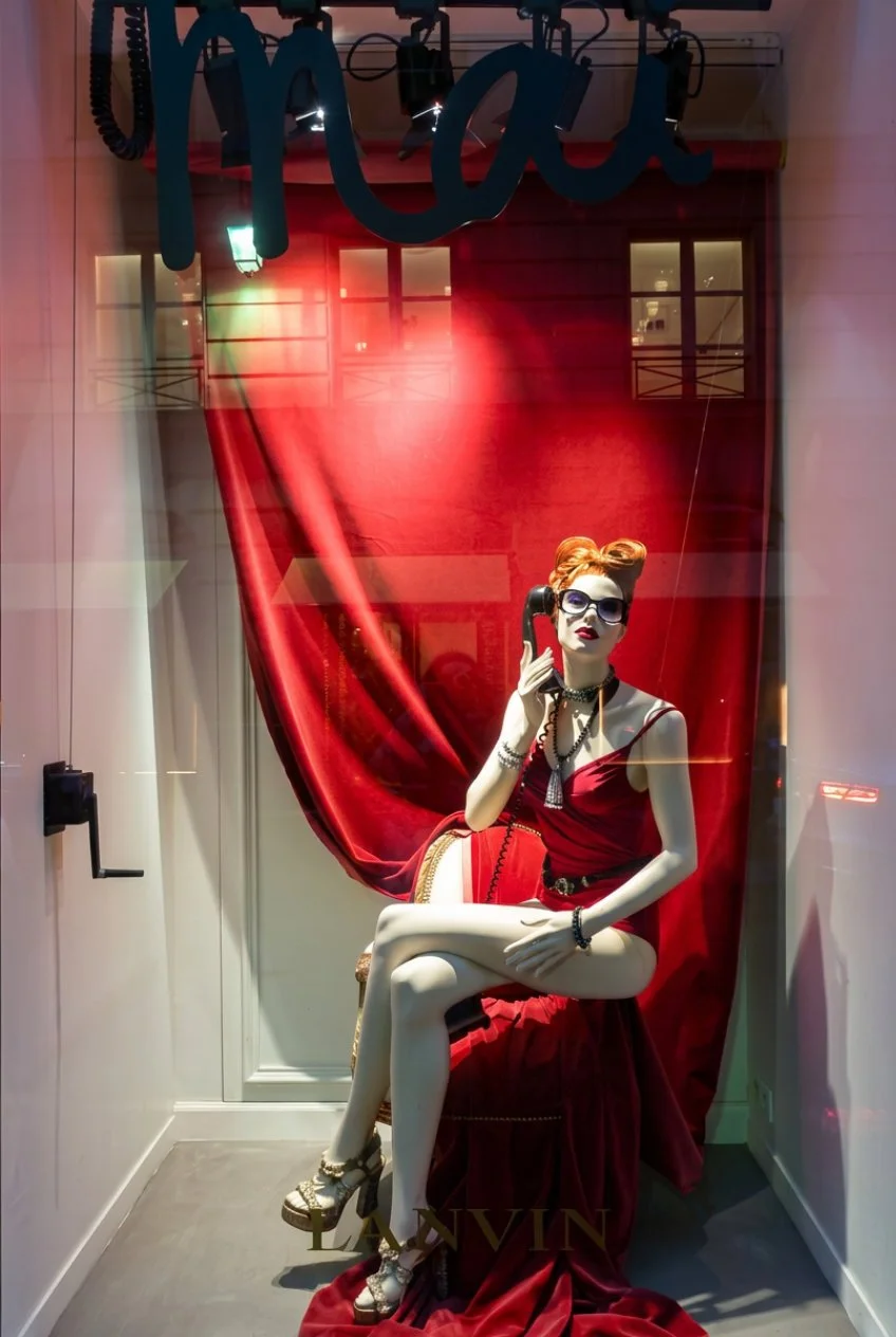 luxury velvet window display