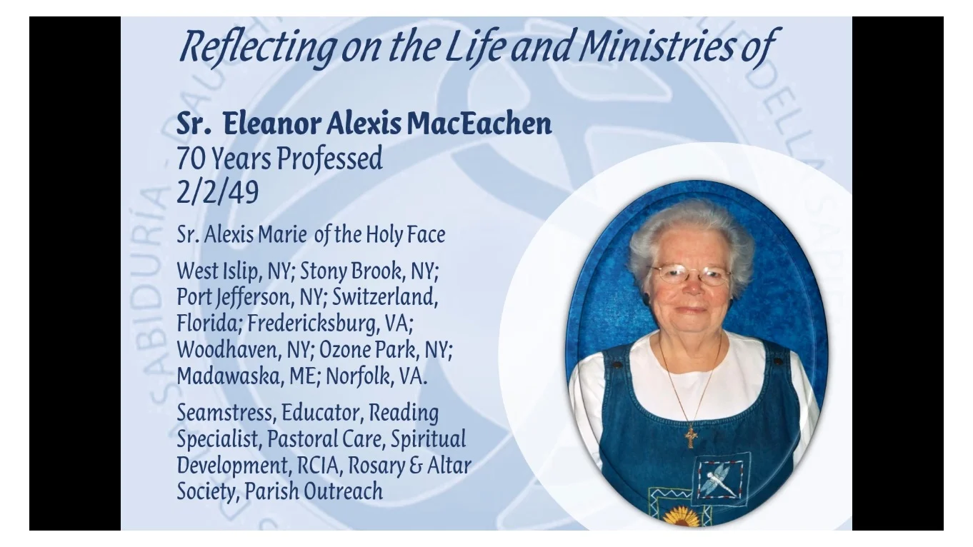 Celebrating the Life and Ministries of Sr. Alexis MacEachen, DW on the occasion of her 70th Jubilee