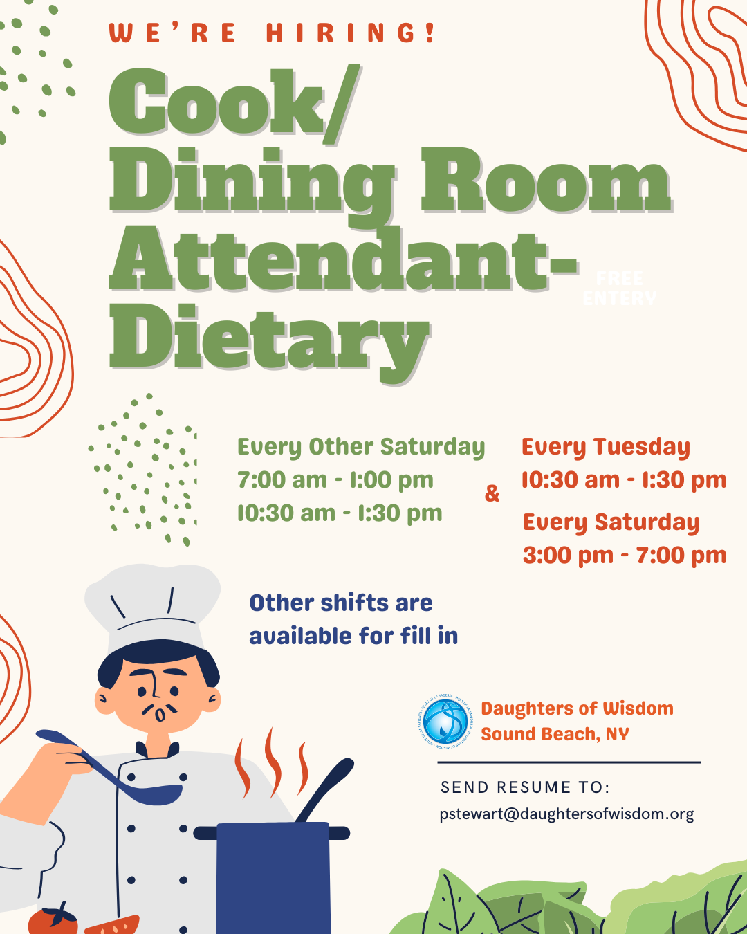 Cook/Dining Room Attendant - Dietary Job Opening at Sound Beach