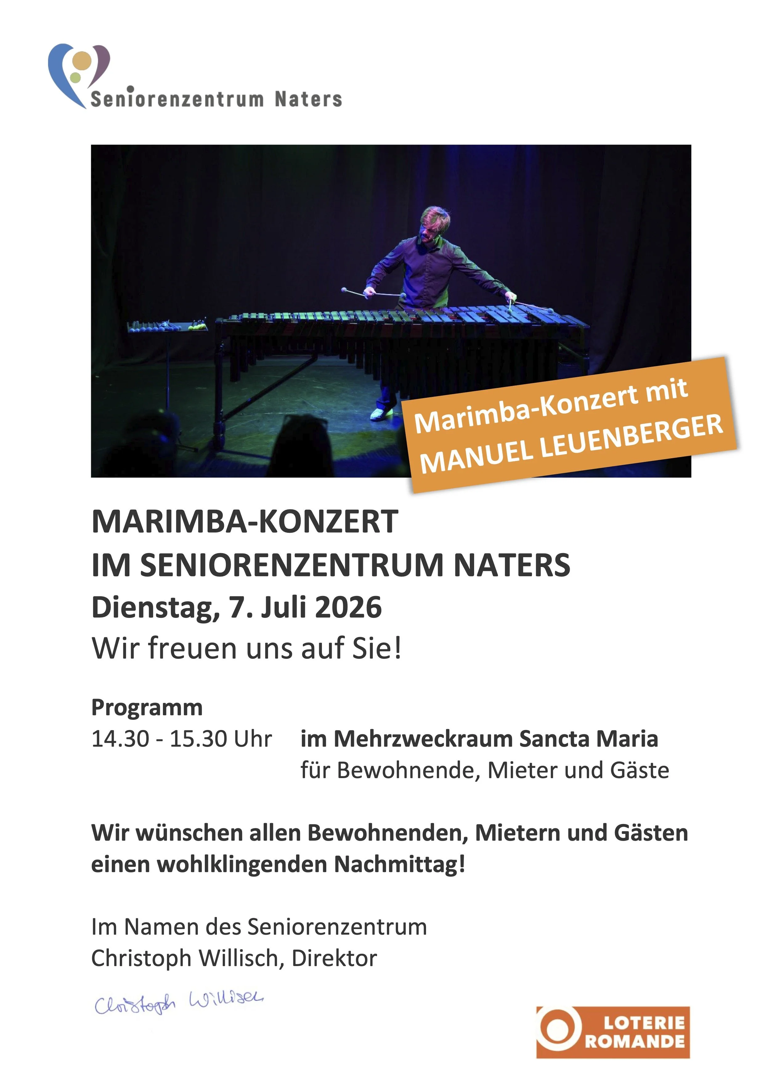 Altersheimkonzert mit Marimba - öffentlich