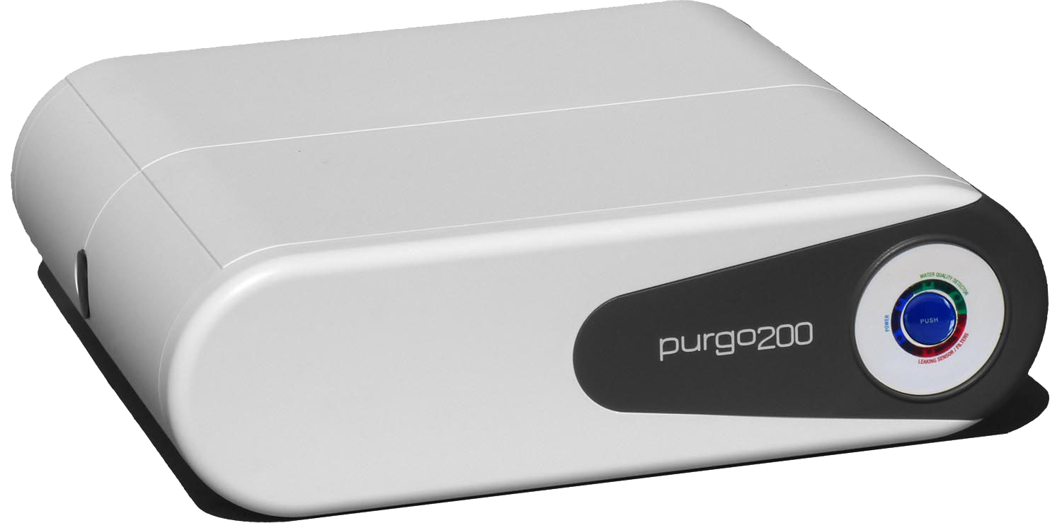 Die purgo200 nimmt besonders wenig Platz ein. Wenn in der Küche der Raum unter den Unterschränken genügend hoch ist, kann sie dort auf dem Boden liegen und nimmt dann überhaupt keinen Platz weg.