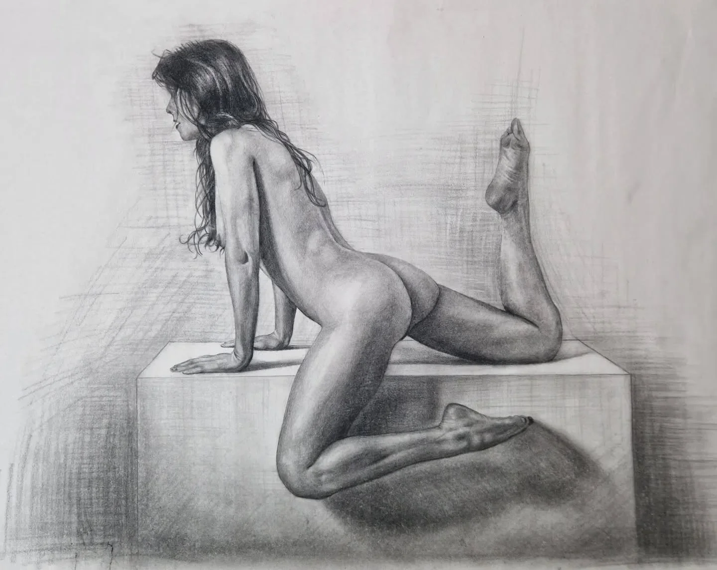 National Acrobat...carbon charcoal on newsprint