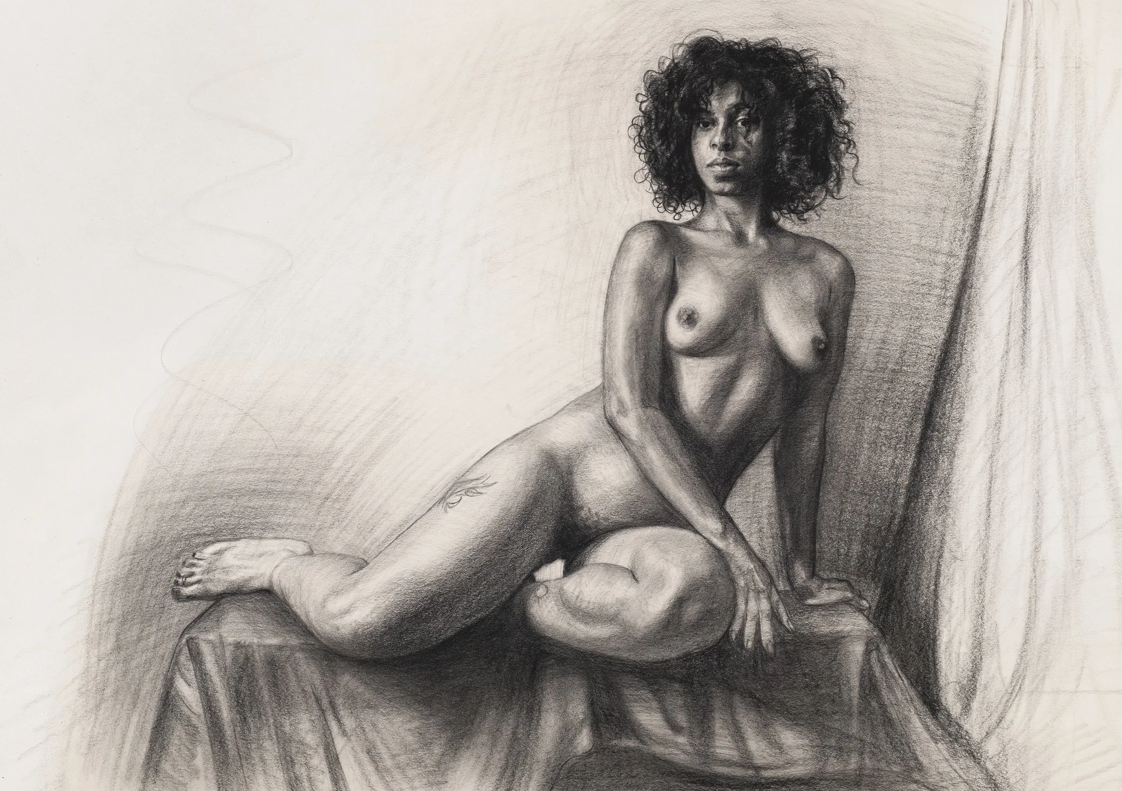 Rose - charcoal on newsprint