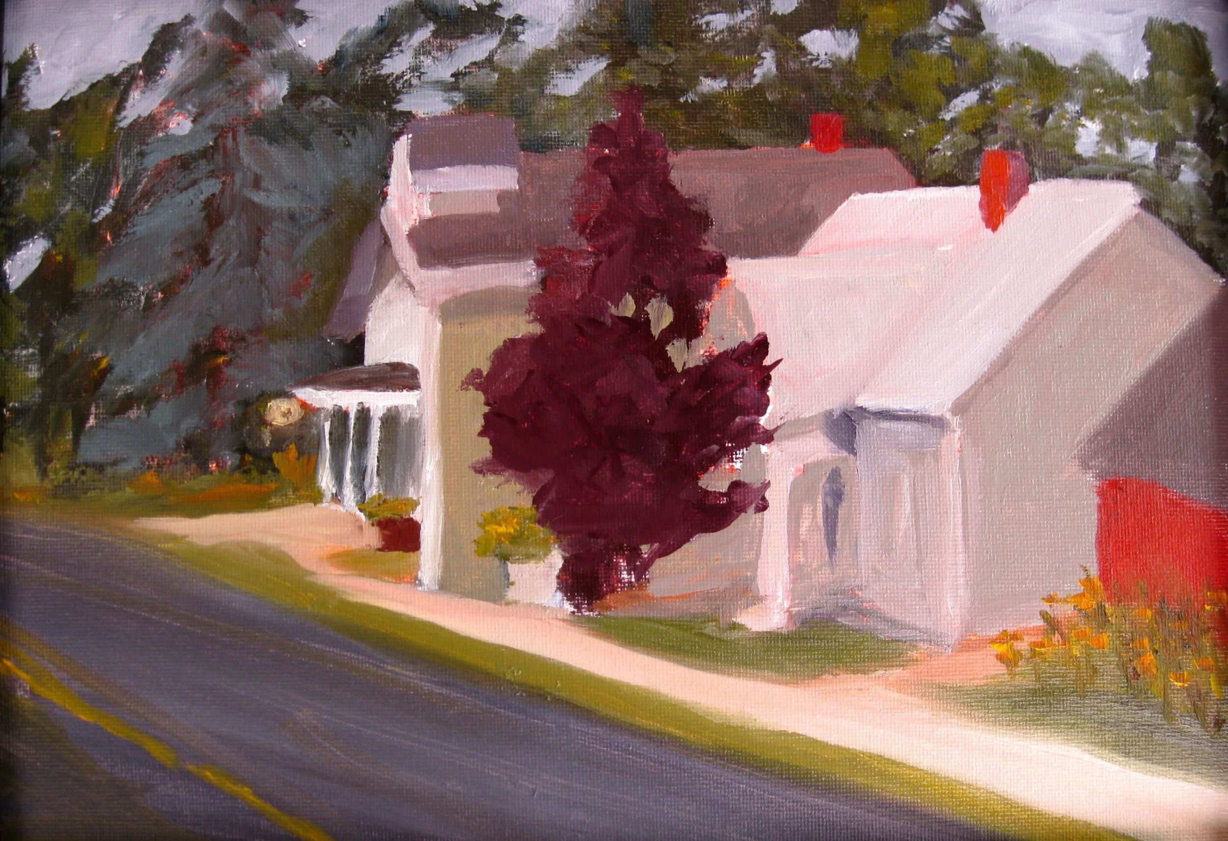 "August" and "Paving Jericho Center" Winter Juried Part 1 Newburyport Art Association