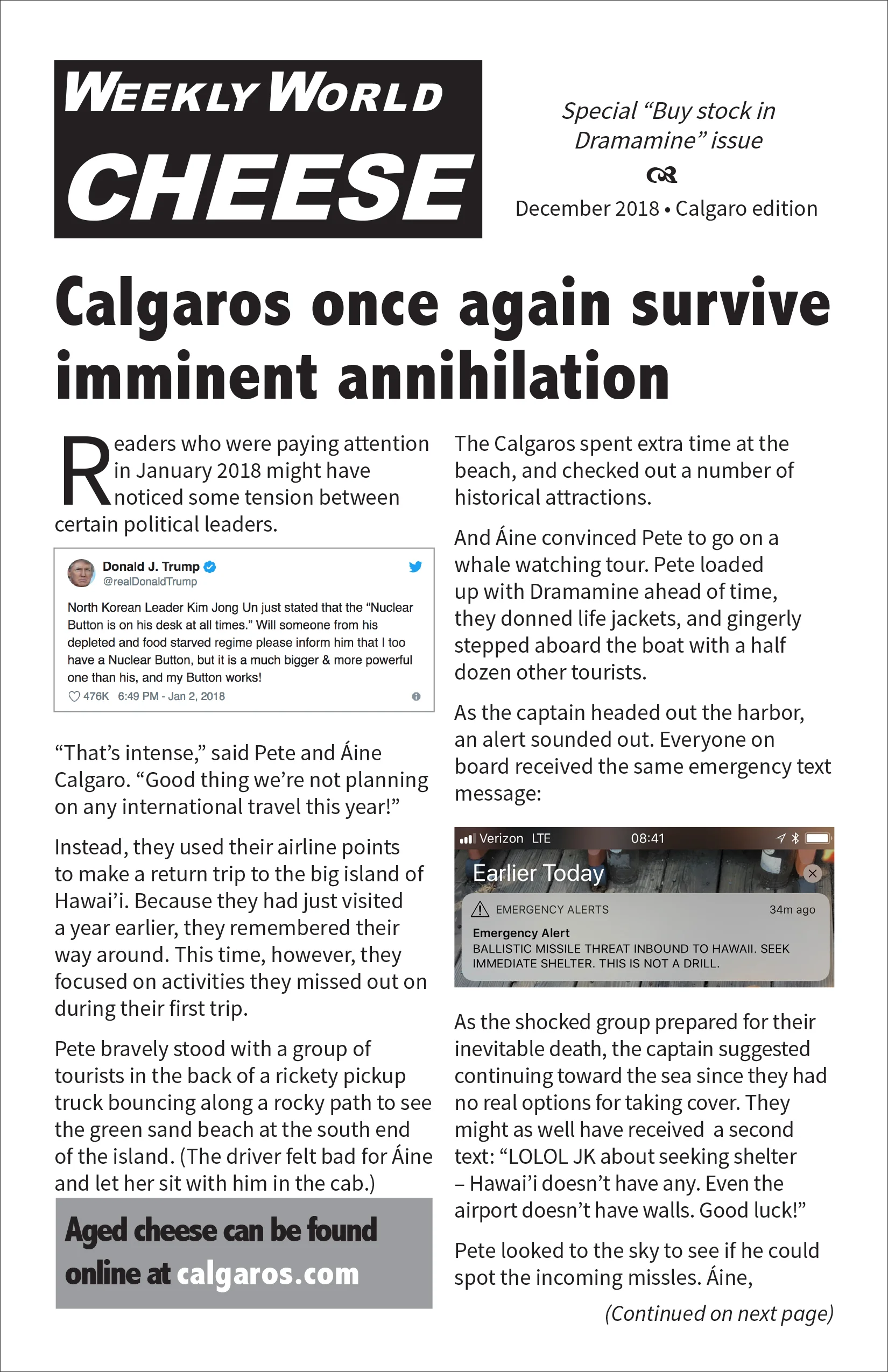 2018 Weekly World Cheese