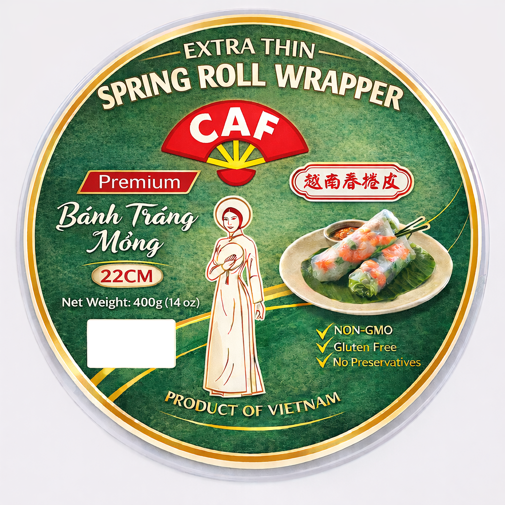 V01047A CAF EXTRA THIN SPRING ROLL WRAPPER 22CM 超薄米紙