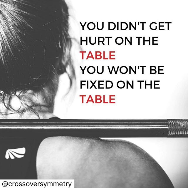 Repost @crossoversymmetry .
.
.
Passive things like massage, acupuncture, foam rolling, joint mobilizations, manipulations, dry needling, red light therapy, and whatnot, have a place when dealing with injury.

They can initiate a response in the body