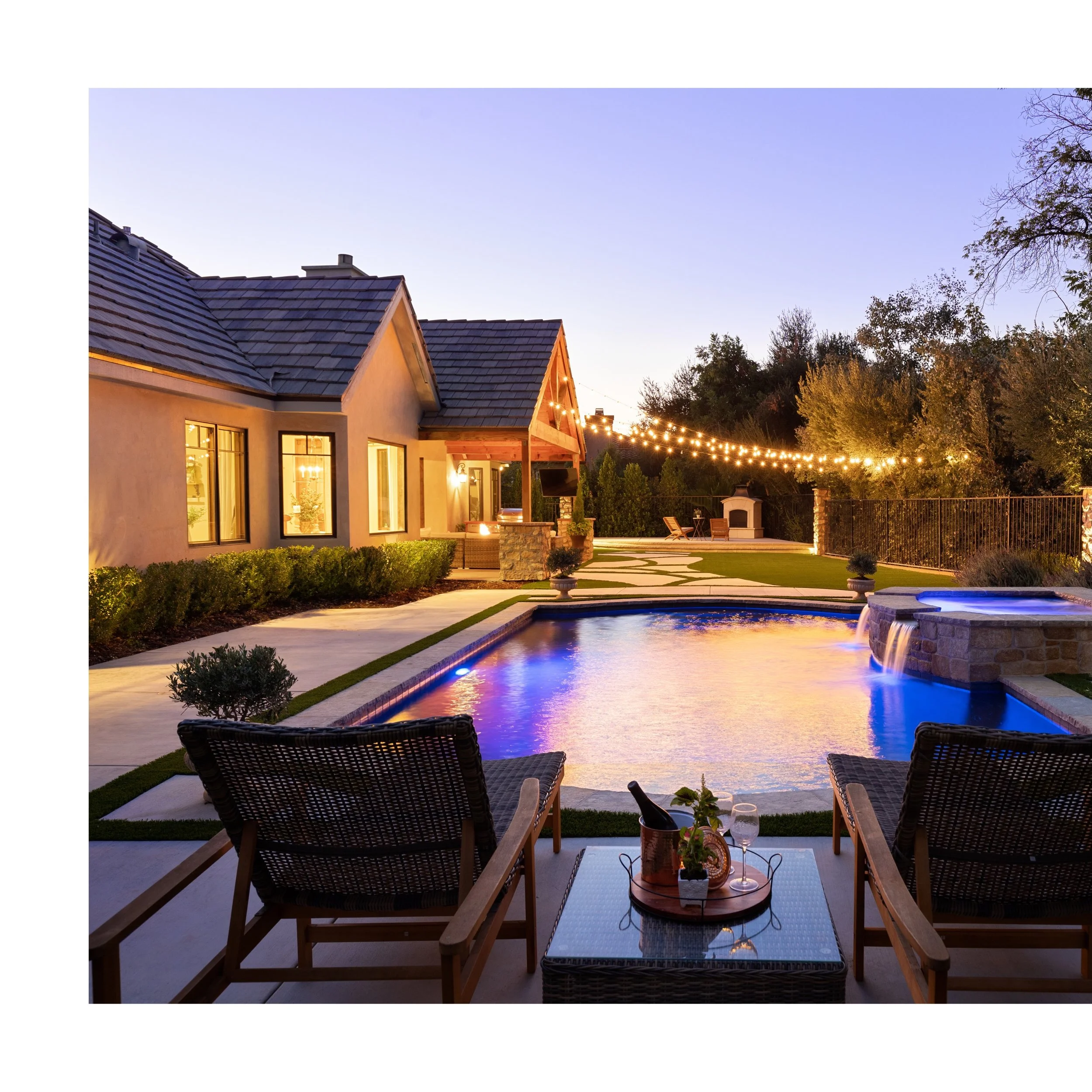 The difference between a listing that sits and one that sells is how it makes people feel before they ever walk through the door.

Twilight photography changes everything. The glow through the windows. The way the pool catches the last light of the d