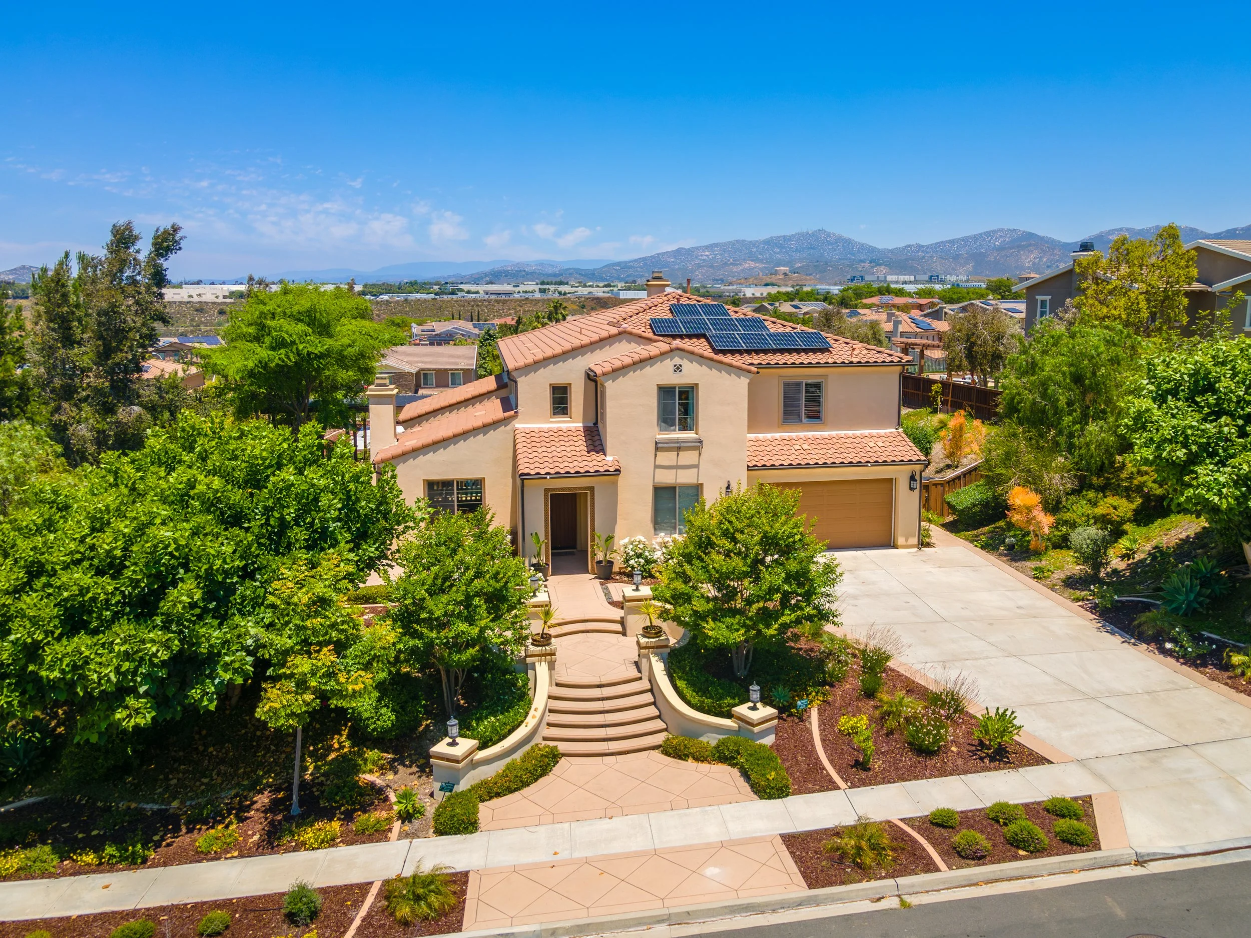 Aerial drone photography of a San Diego real estate listing