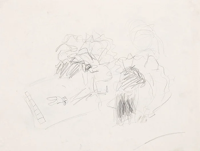 Drawing_Lucy_Drawing_on_Floor_2_pencil_on_paper_11"x14"_1999_web_DSC05870